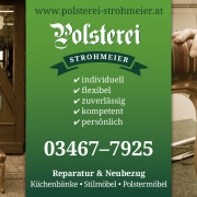 Plakat-Werbung für die Polsterei Strohmeier