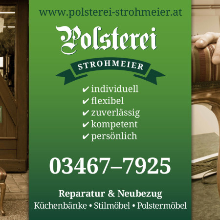 Plakat-Werbung für die Polsterei Strohmeier